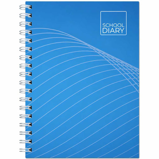 Picture of SCHOLASTIC DIARY SPIRAL WAVE BLUE